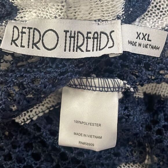 Longline Open Front Loose Knit Striped Cardigan Sweater XXL - Picture 8 of 8